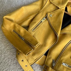 Brand new Zara soft faux suede gold yellow jacket
